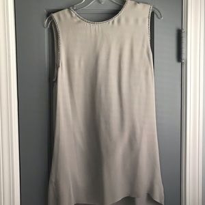 Vince grey silk, draped back blouse